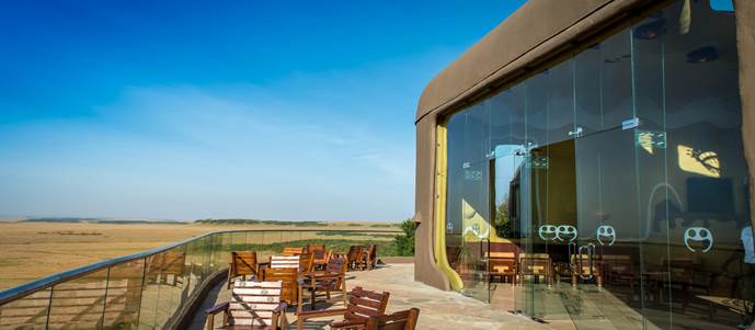 Mara Serena Lodge with view of Masai Mara National Reserve