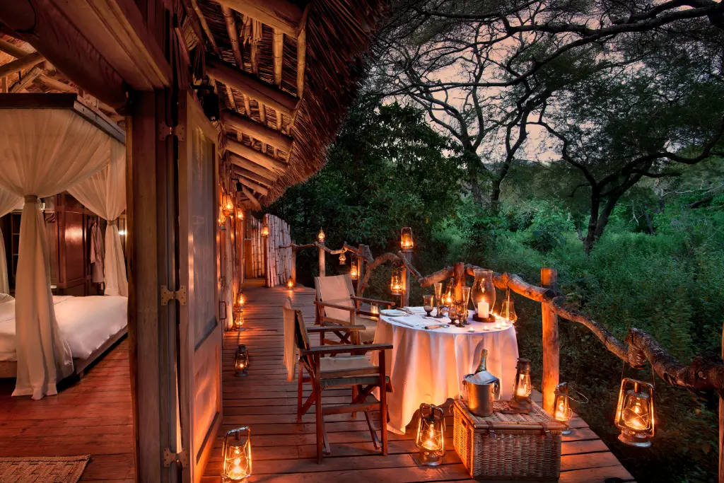 andBeyond Lake Manyara Tree Lodge Night View